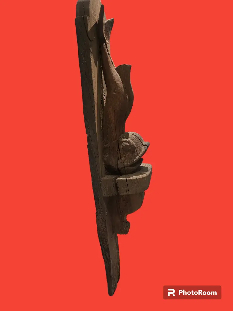 Sculpture Bois Dauphin Des Monstres Marins Imaginaires Du XVIIème